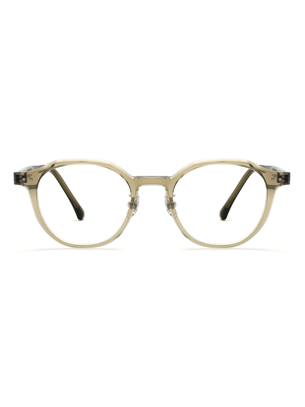 Panto Brille Gent aus TR90 und Acetat in Grün, Frontalansicht