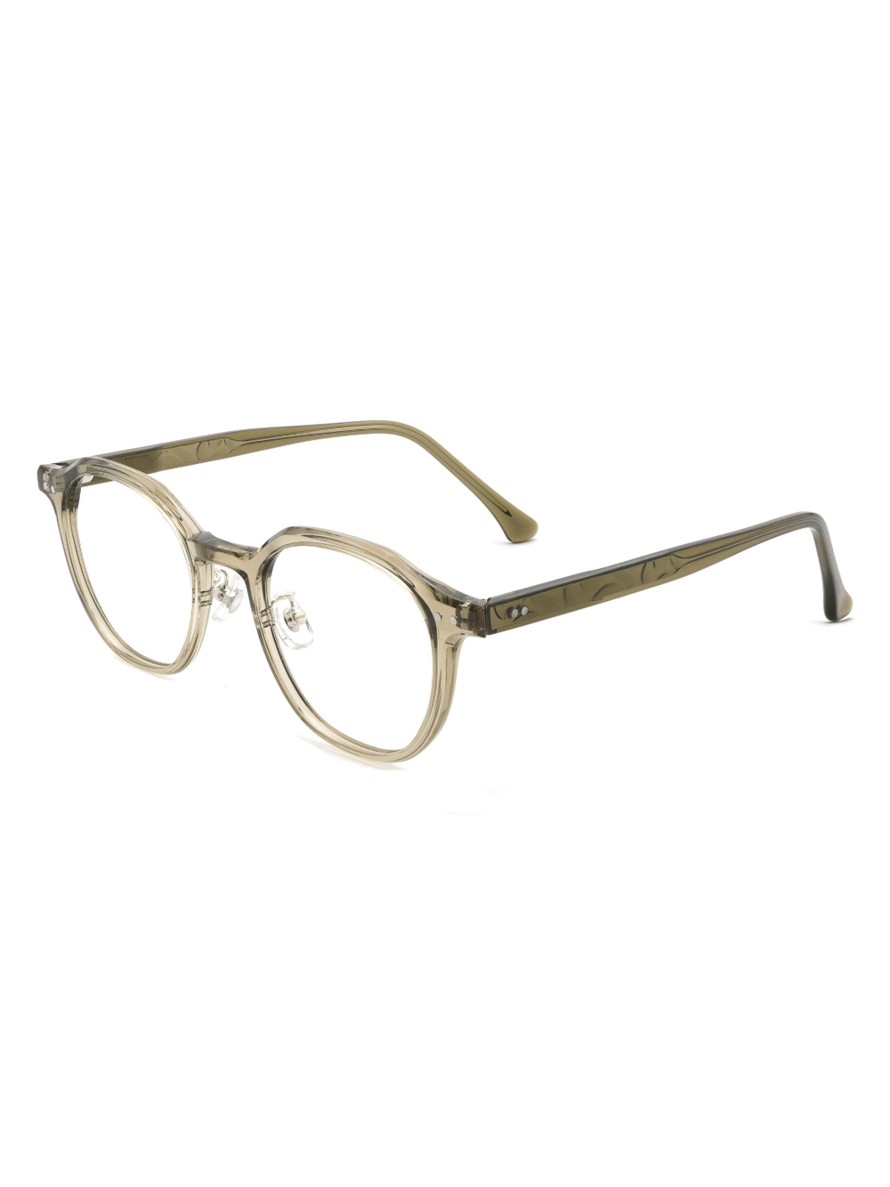 Panto Brille Gent aus TR90 und Acetat in Grün, Schrägansicht (45 Grad)