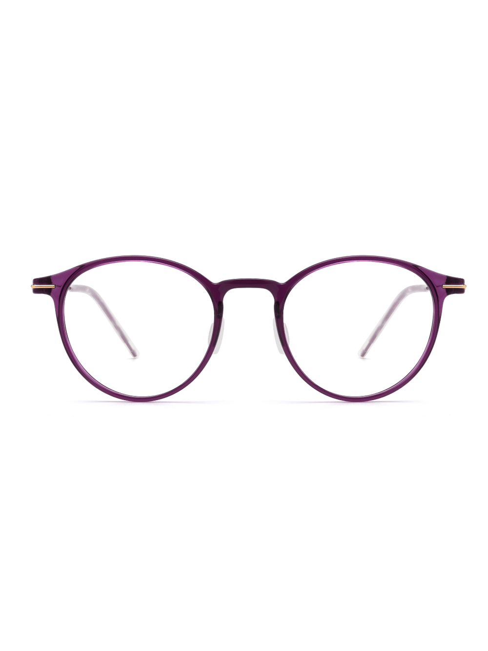 Panto Brille Lille aus Titanium in Lila, Frontalansicht