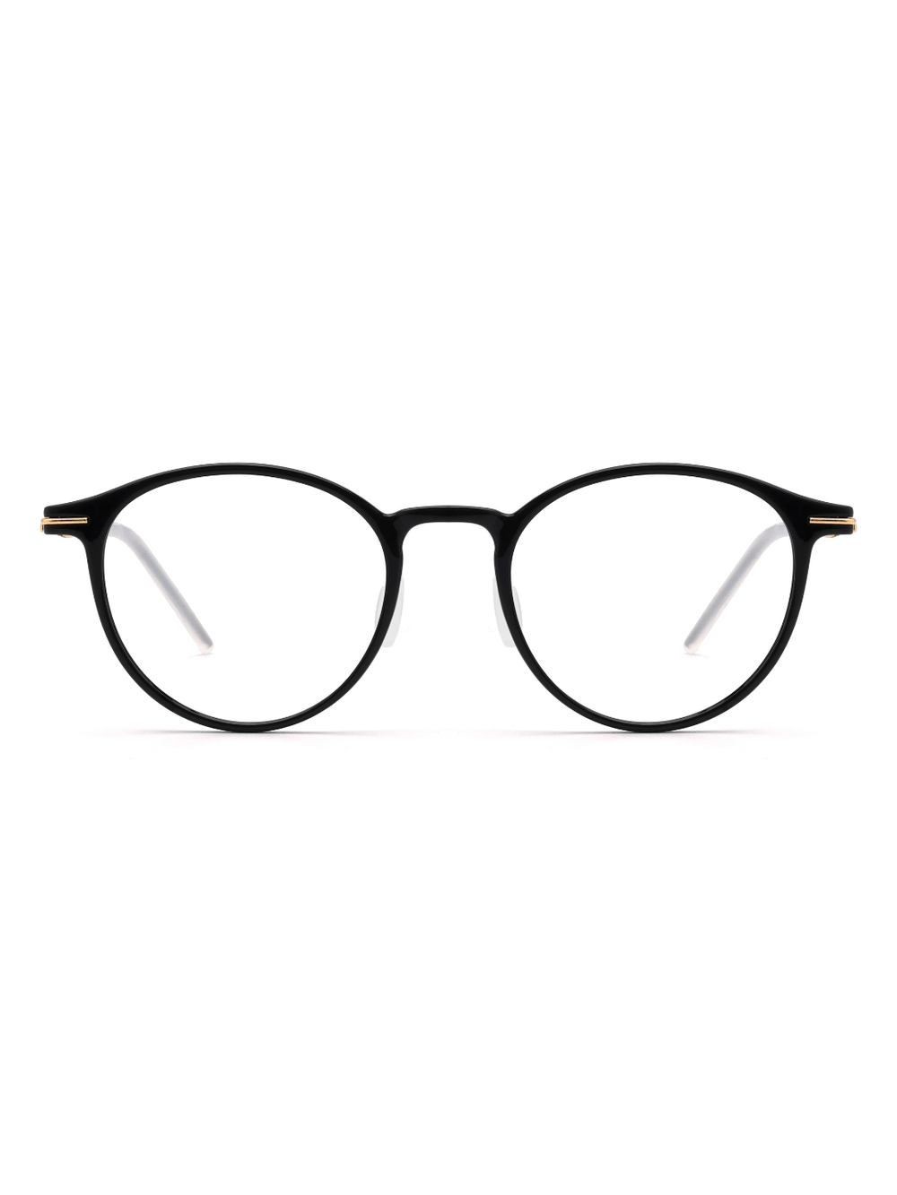 Panto Brille Lille aus Titanium in Schwarz, Frontalansicht