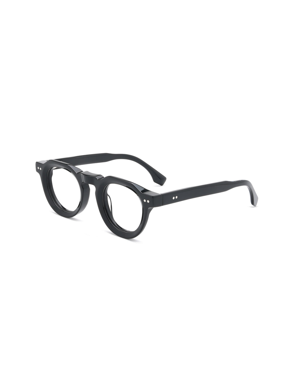 Panto Brille Murcia aus Acetat in Schwarz, Schrägansicht (45 Grad)
