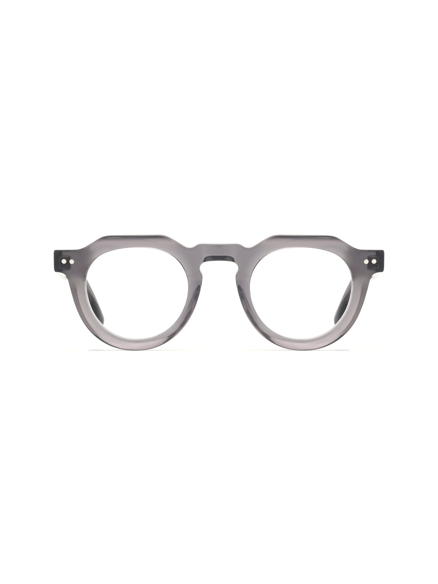 Panto Brille Murcia aus Acetat in Transparent Grau, Frontalansicht