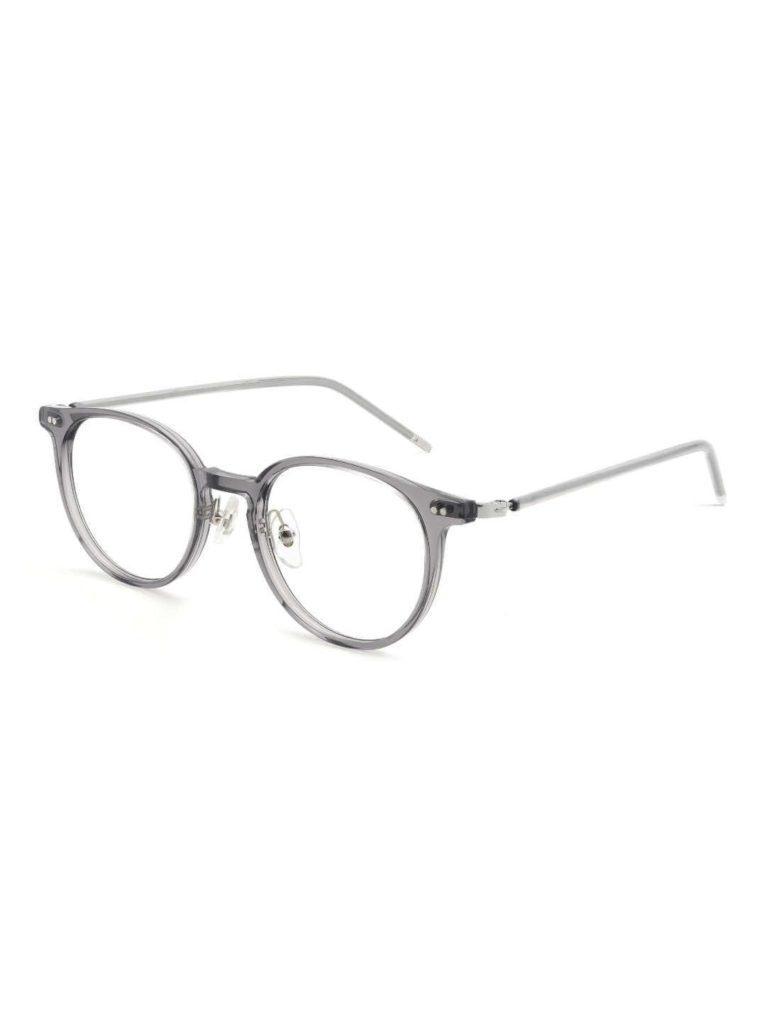 Panto Brille Valencia aus TR90 und Acetat in Blau, Schrägansicht (45 Grad)