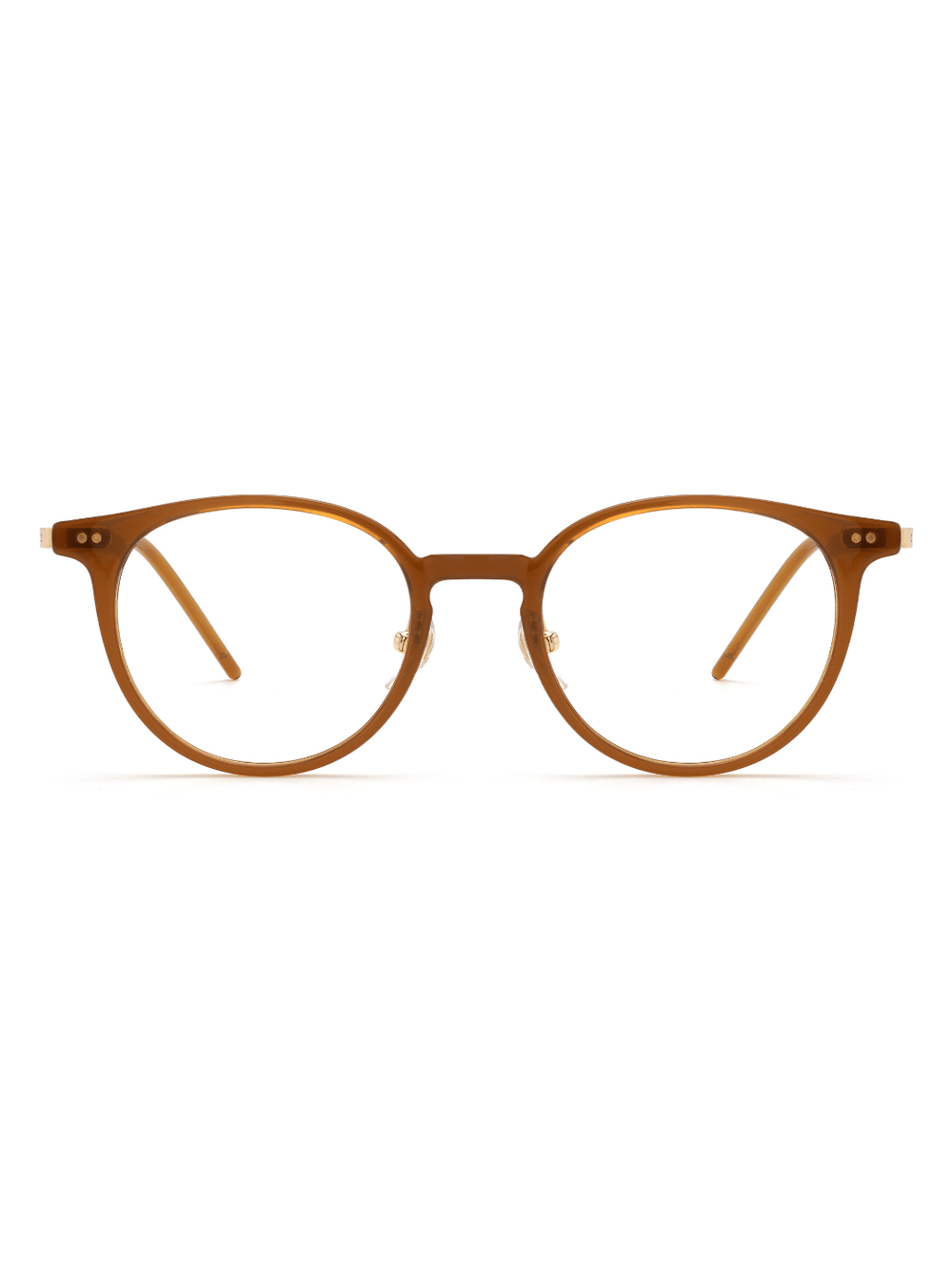 Panto Brille Valencia aus TR90 und Acetat in Gelb, Frontalansicht