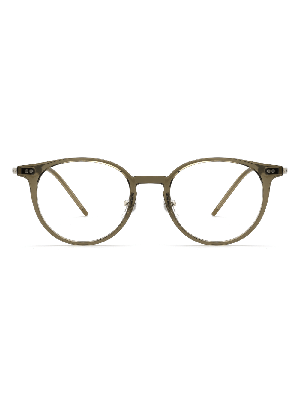 Panto Brille Valencia aus TR90 und Acetat in Grün, Frontalansicht