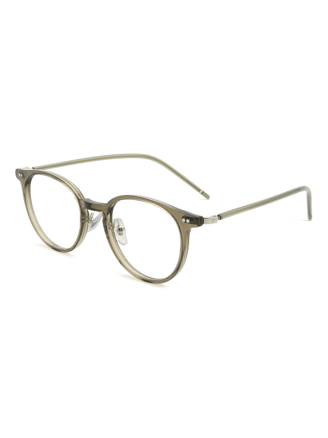 Panto Brille Valencia aus TR90 und Acetat in Grün, Schrägansicht (45 Grad)