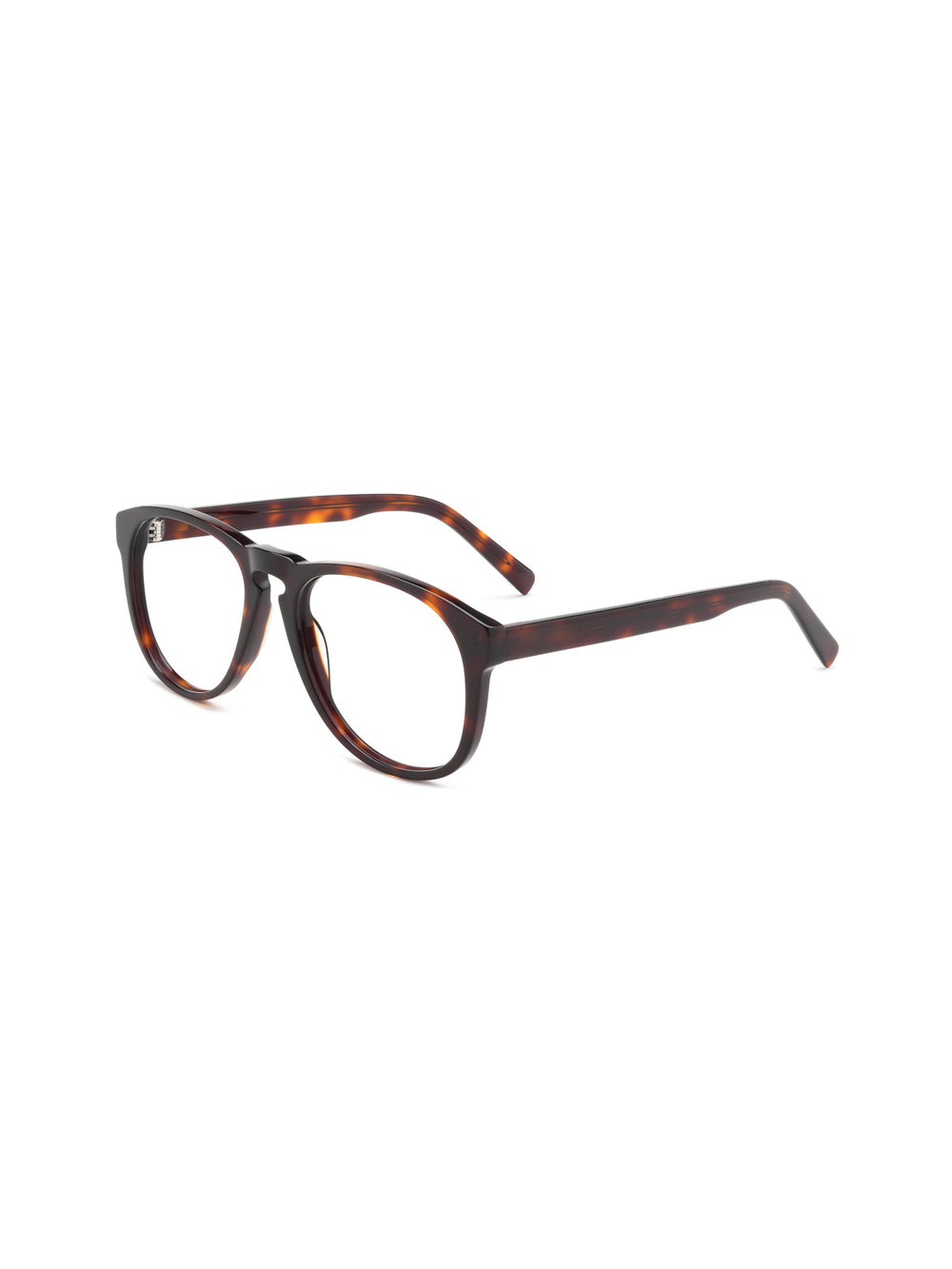 Pantos Brille Rijeka aus Acetat in Havana Mittel, Schrägansicht (45 Grad)