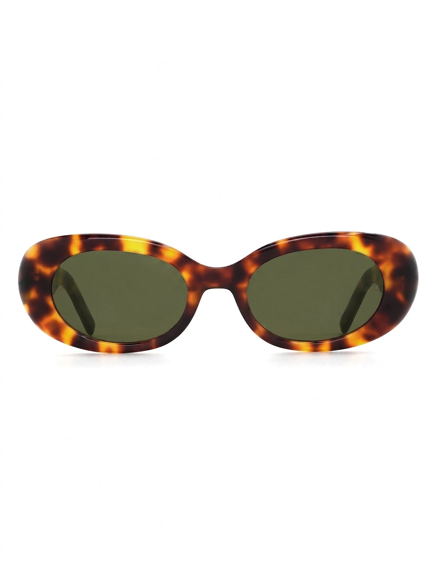 Porto Sonnenbrille Havana mit grüner Tönung
