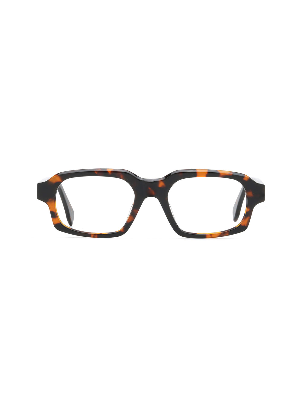 Quadratische Brille Split aus Acetat in Havana, Frontalansicht