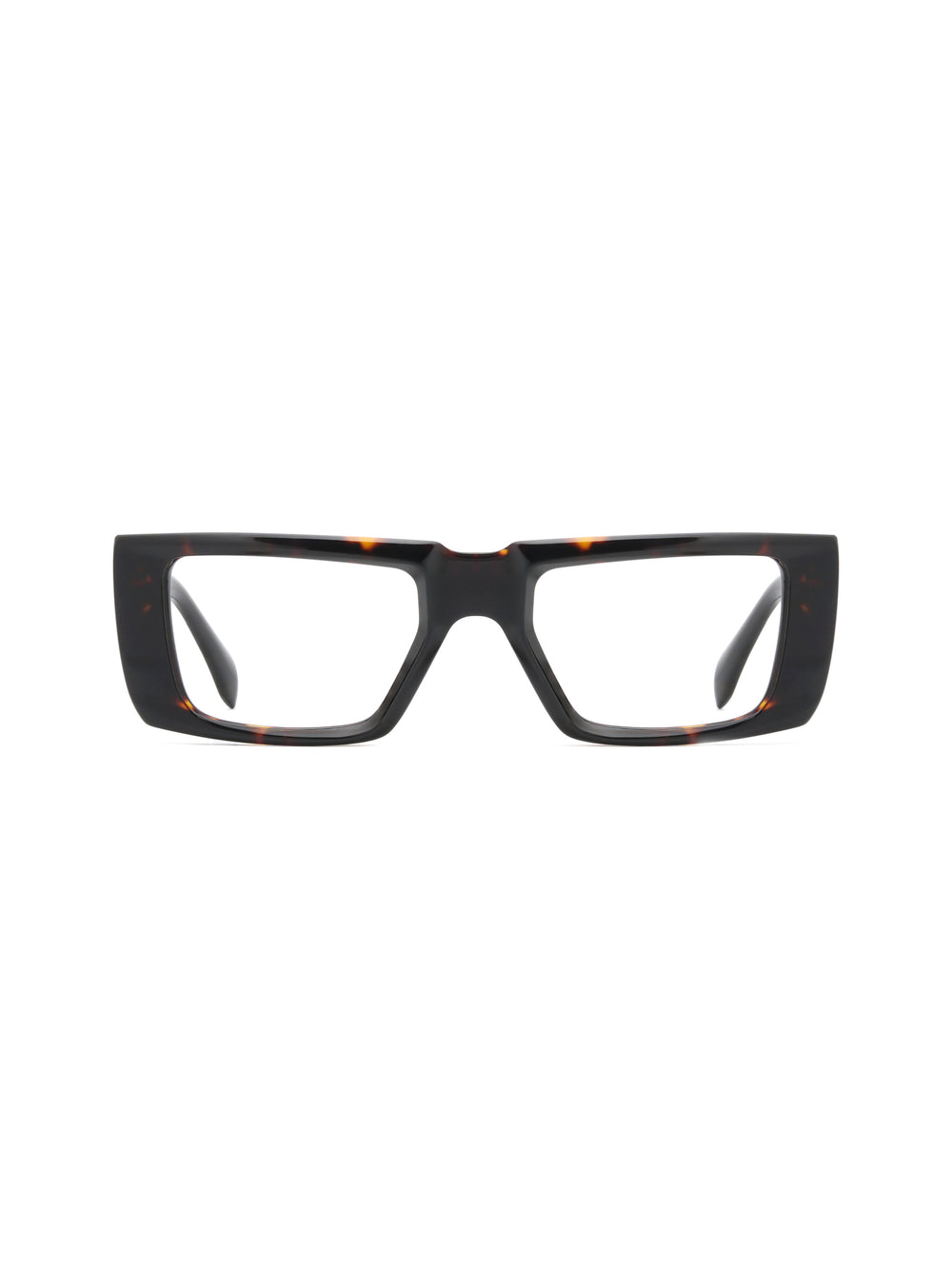 Rechteckige Ultra-Bold-Acetatbrille Parma in Dark Havana, Frontalansicht