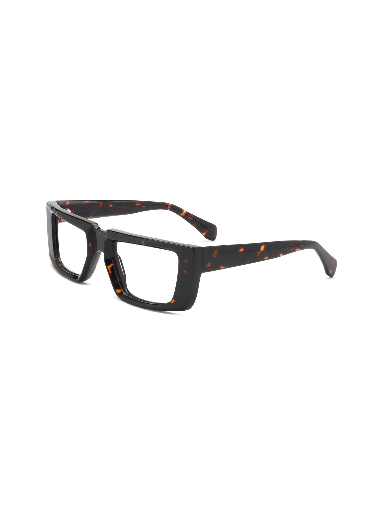 Rechteckige Ultra-Bold-Acetatbrille Parma in Dark Havana, Schrägansicht (45 Grad)