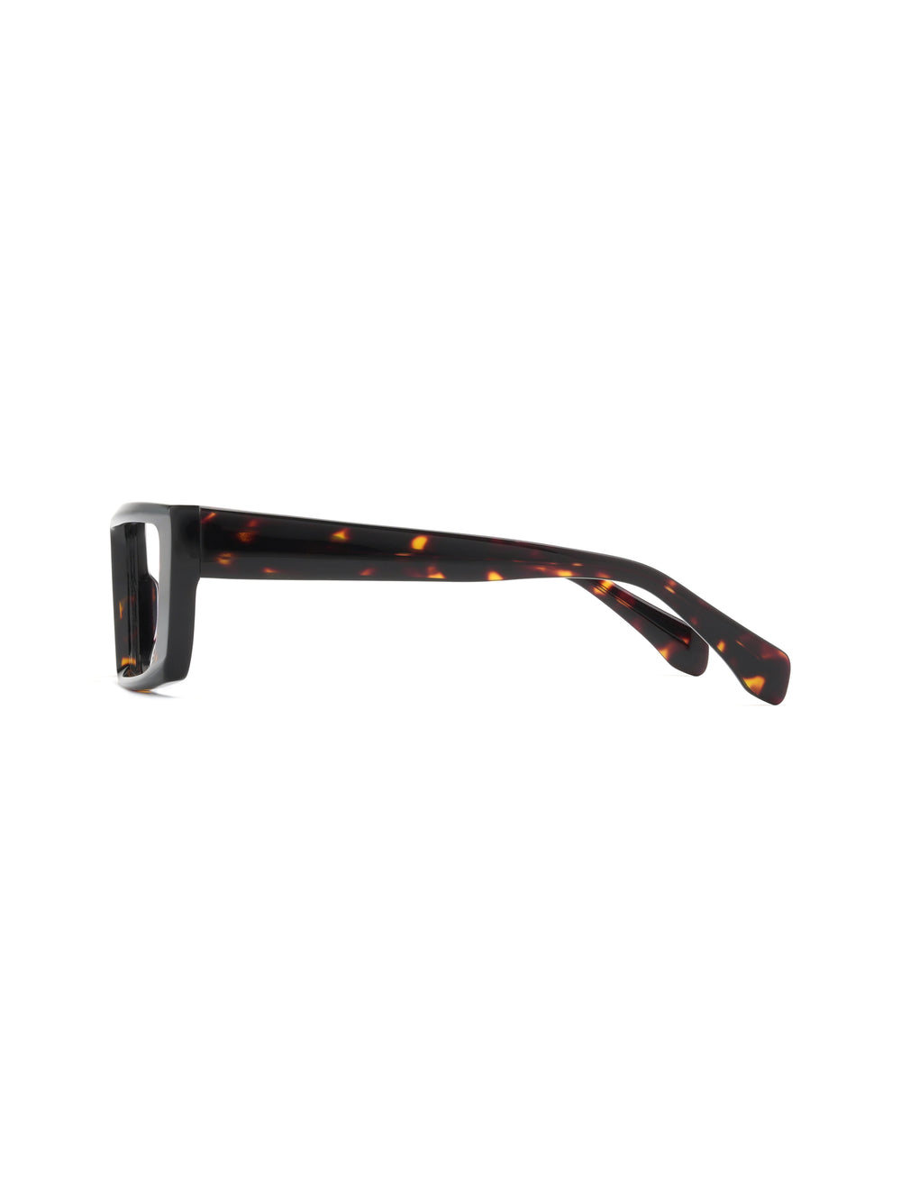 Rechteckige Ultra-Bold-Acetatbrille Parma in Dark Havana, Seitenansicht
