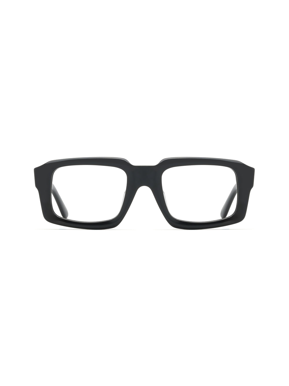 Rechteckige Acetatbrille Zaragoza in Schwarz, Frontalansicht
