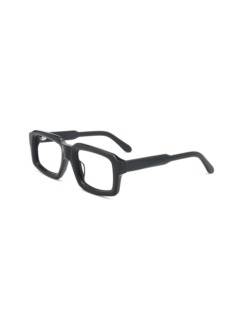 Rechteckige Acetatbrille Zaragoza in Schwarz, Schrägansicht (45 Grad)