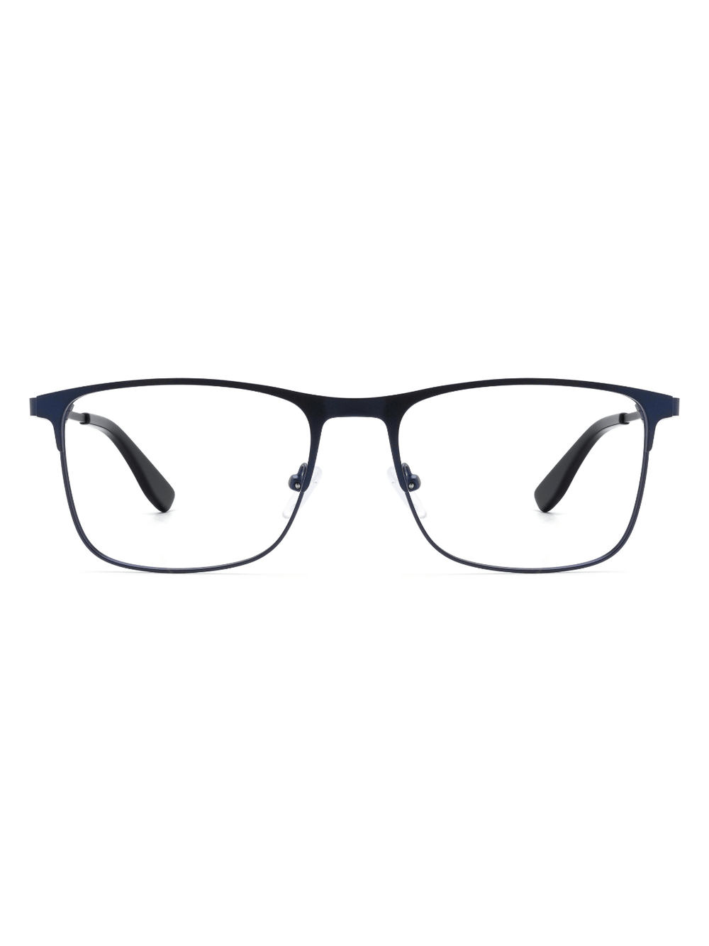 Rechteckige Brille Bergen aus Metall in Blau, Frontalansicht