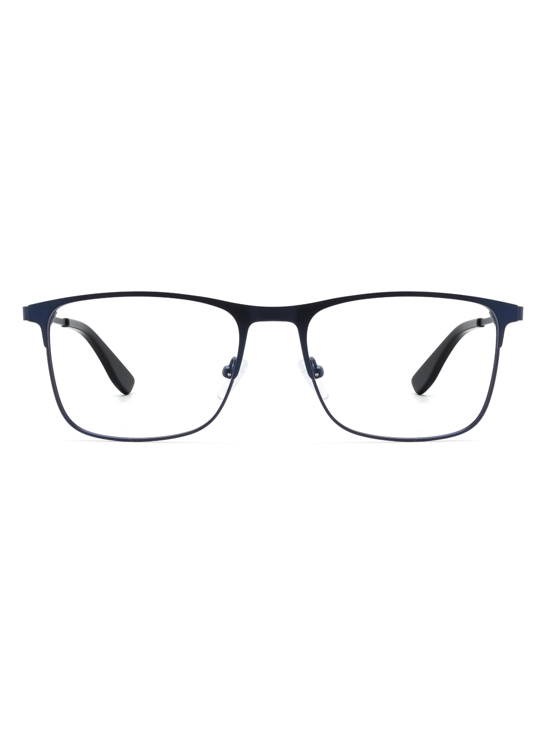 Rechteckige Brille Bergen aus Metall in Blau, Frontalansicht