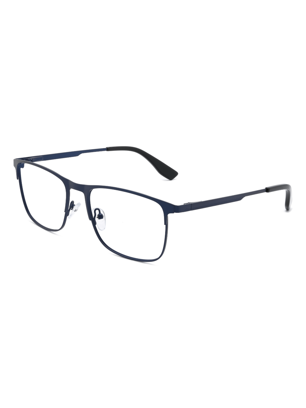 Rechteckige Brille Bergen aus Metall in Blau, Schrägansicht (45 Grad)