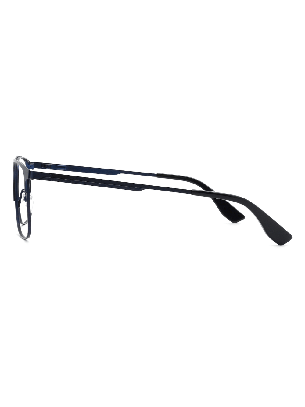 Rechteckige Brille Bergen aus Metall in Blau, Seitenansicht