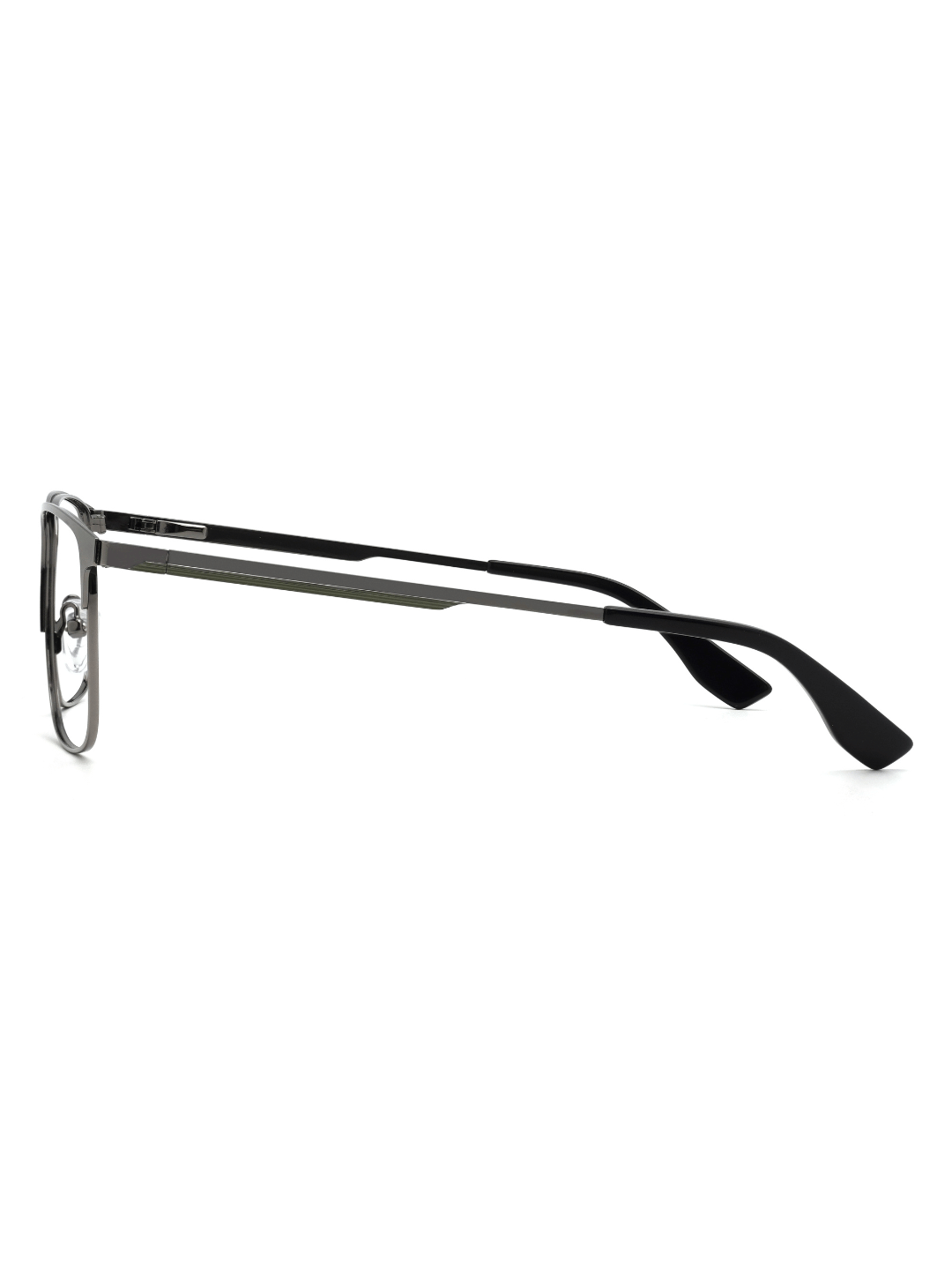 Rechteckige Brille Bergen aus Metall in Grau, Seitenansicht