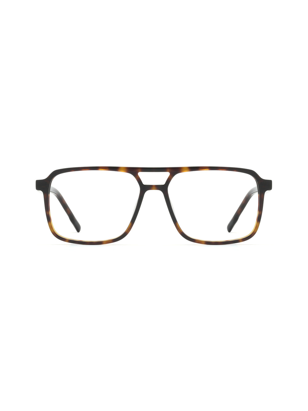 Rechteckige Brille Maribor aus TR90 in Havana, Frontalansicht