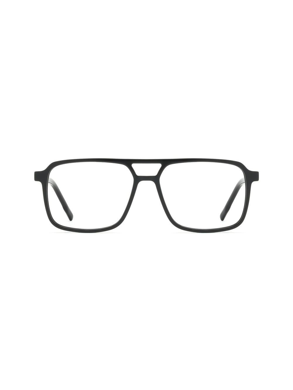 Rechteckige Brille Maribor aus TR90 in Schwarz, Frontalansicht