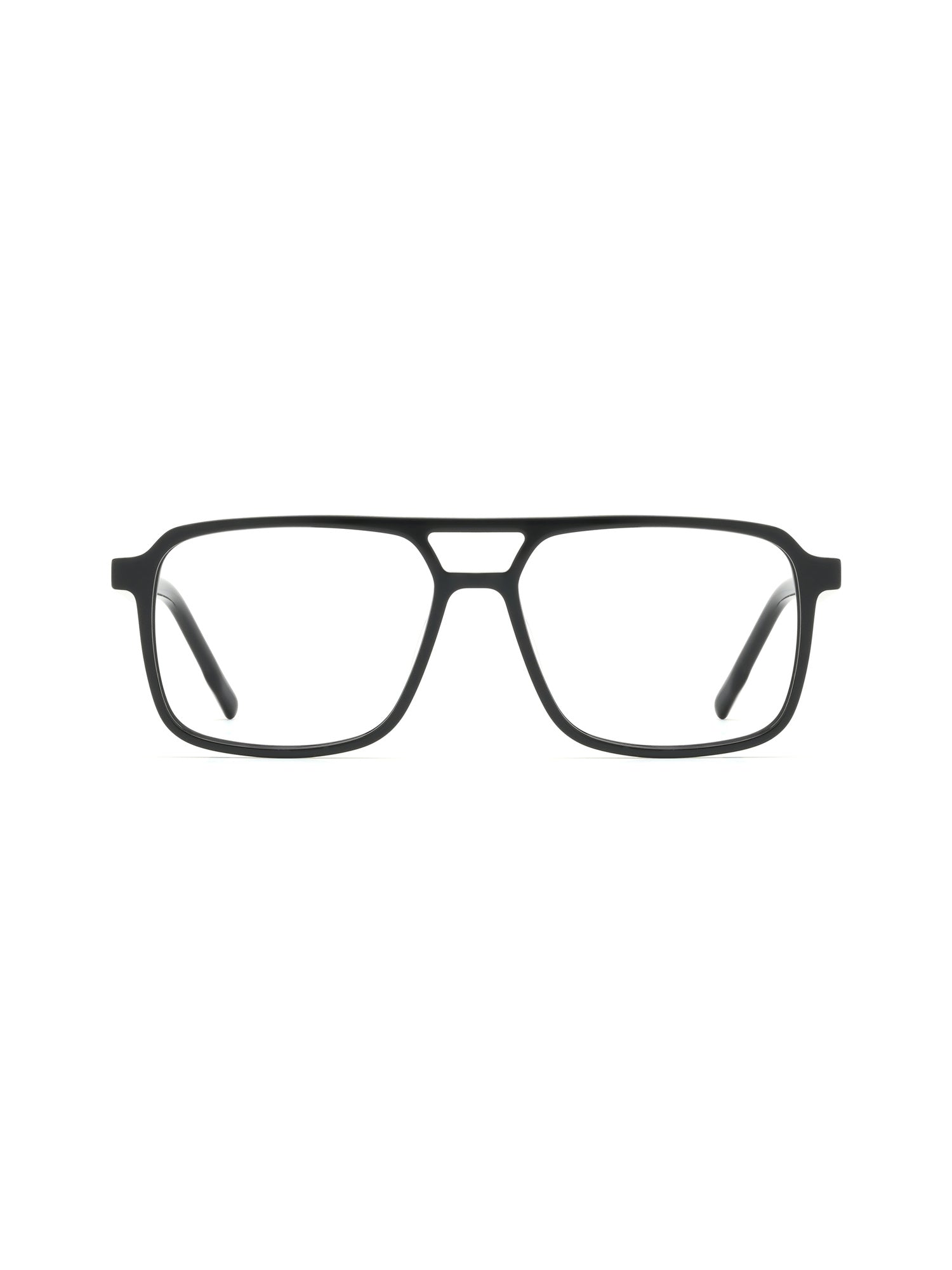 Rechteckige Brille Maribor aus TR90 in Schwarz, Frontalansicht