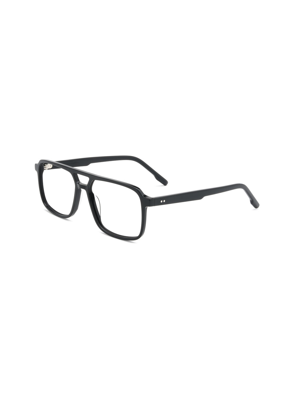 Rechteckige Brille Maribor aus TR90 in Schwarz, Schrägansicht (45 Grad)