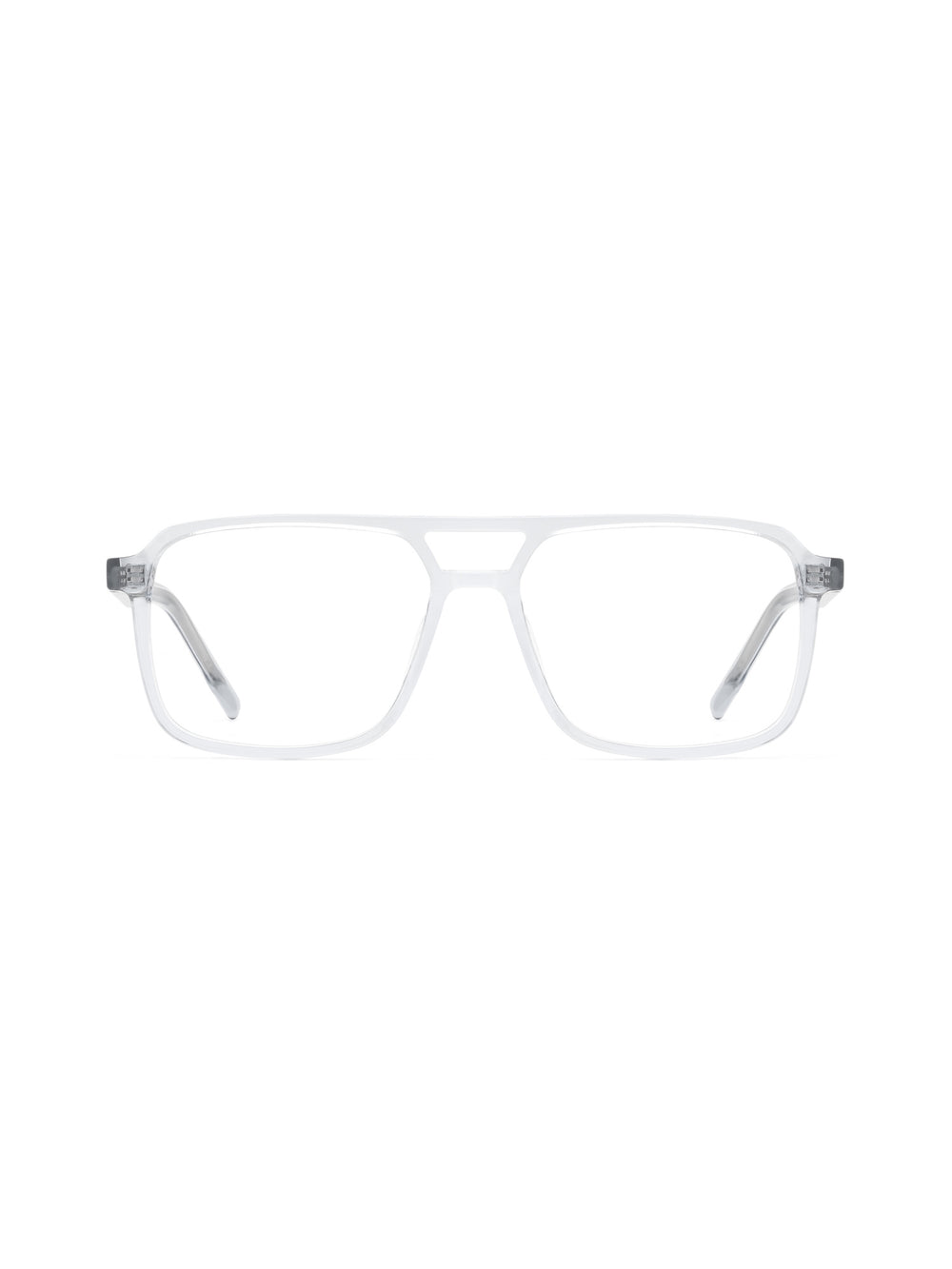 Rechteckige Brille Maribor aus TR90 in Transparent Blau, Frontalansicht