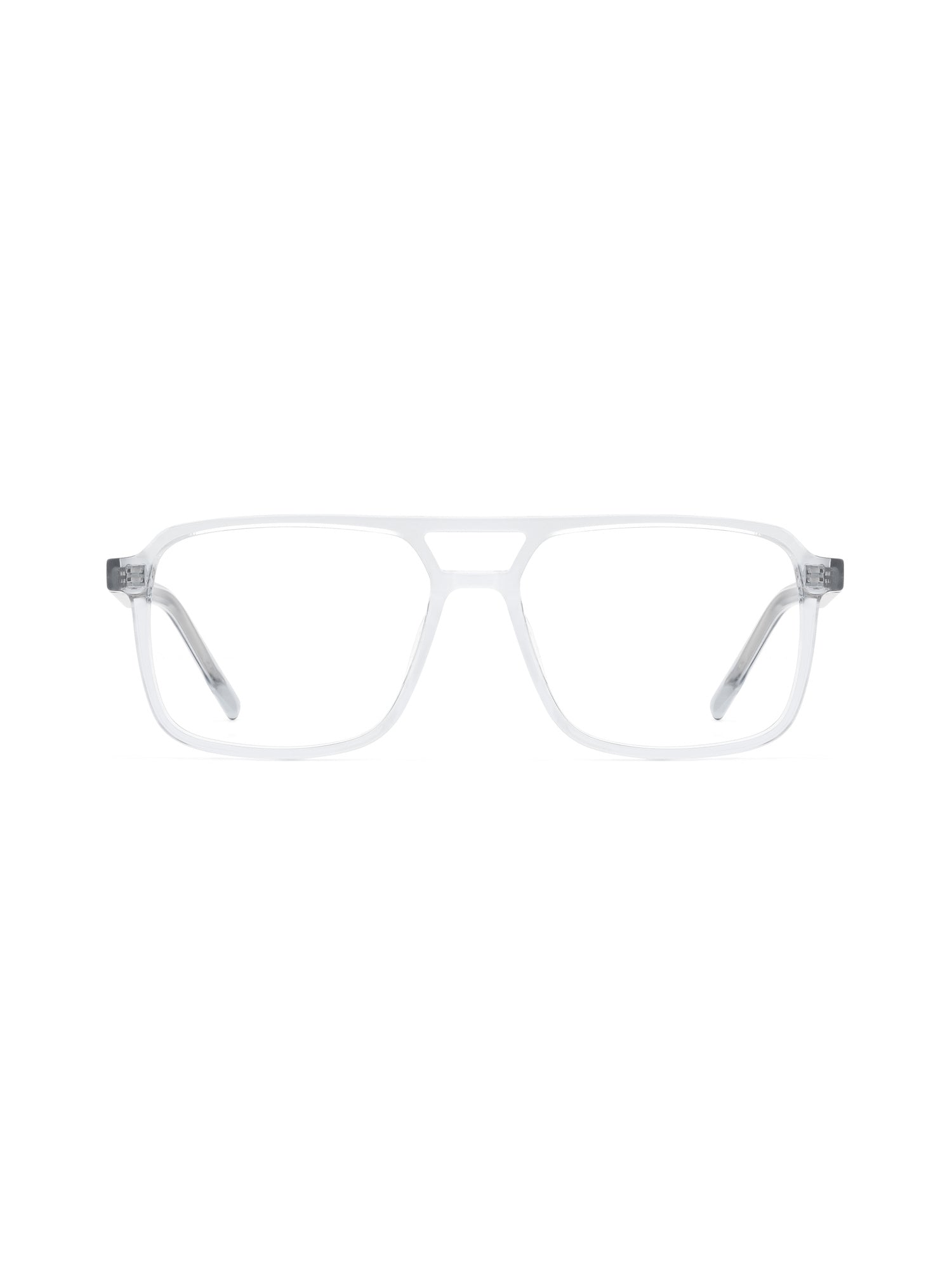 Rechteckige Brille Maribor aus TR90 in Transparent Blau, Frontalansicht