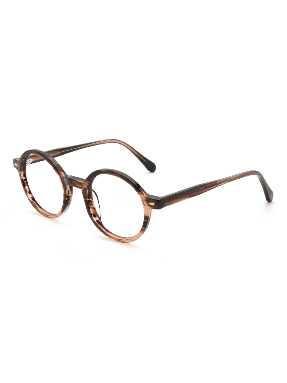 Runde Brille Tallinn aus Acetat in Havana, Schrägansicht (45 Grad)