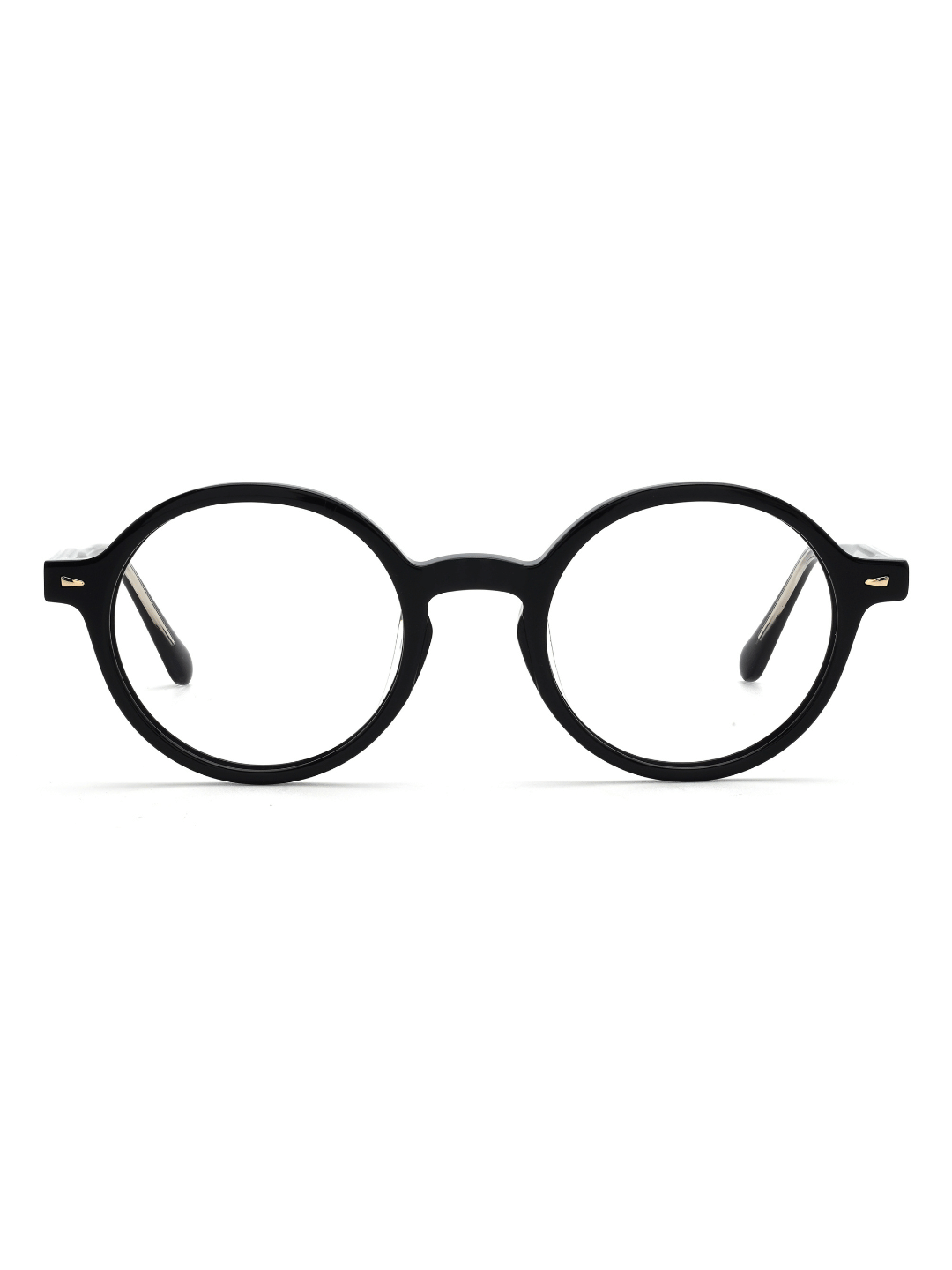 Runde Brille Tallinn aus Acetat in Schwarz, Frontalansicht