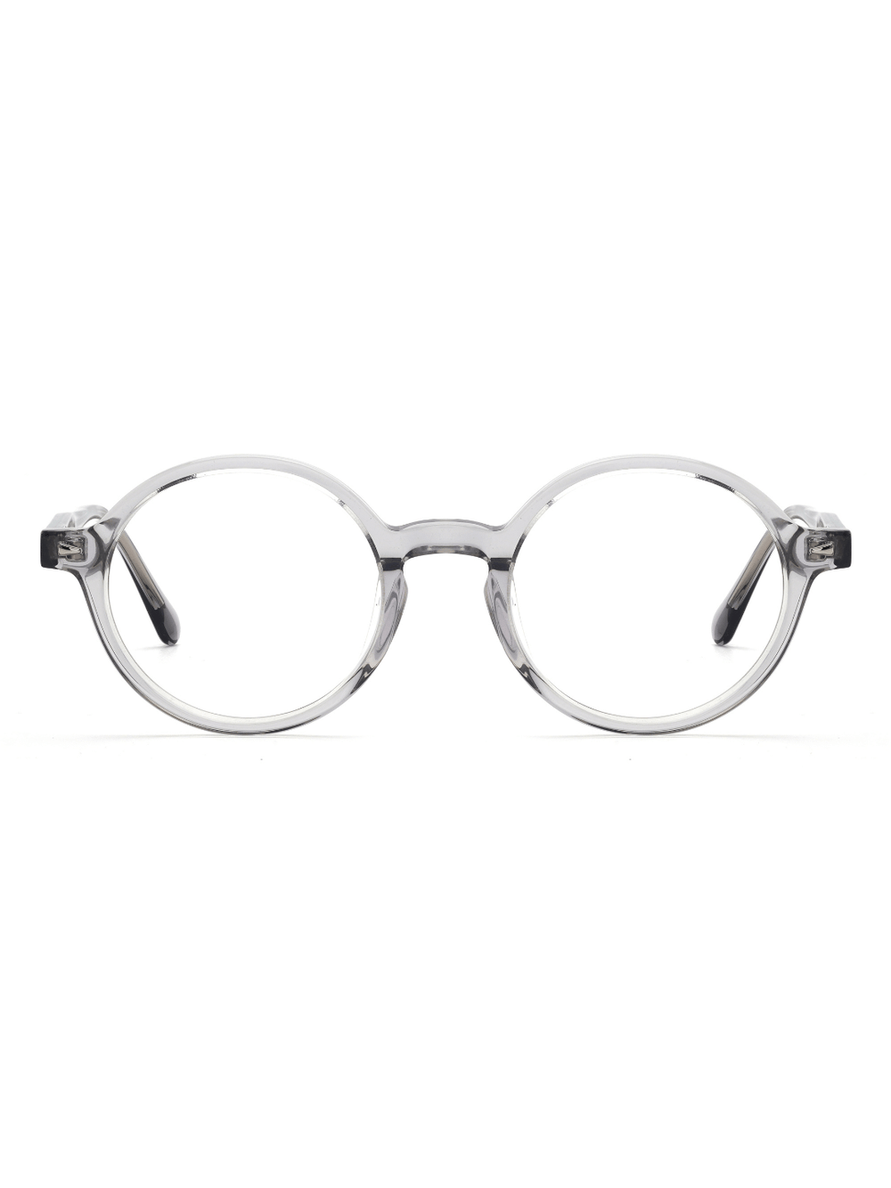 Runde Brille Tallinn aus Acetat in Transparent Grau, Frontalansicht