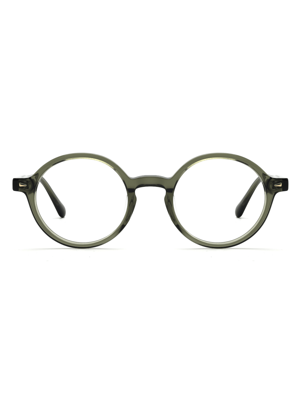 Runde Brille Tallinn aus Acetat in Transparent Grün, Frontalansicht