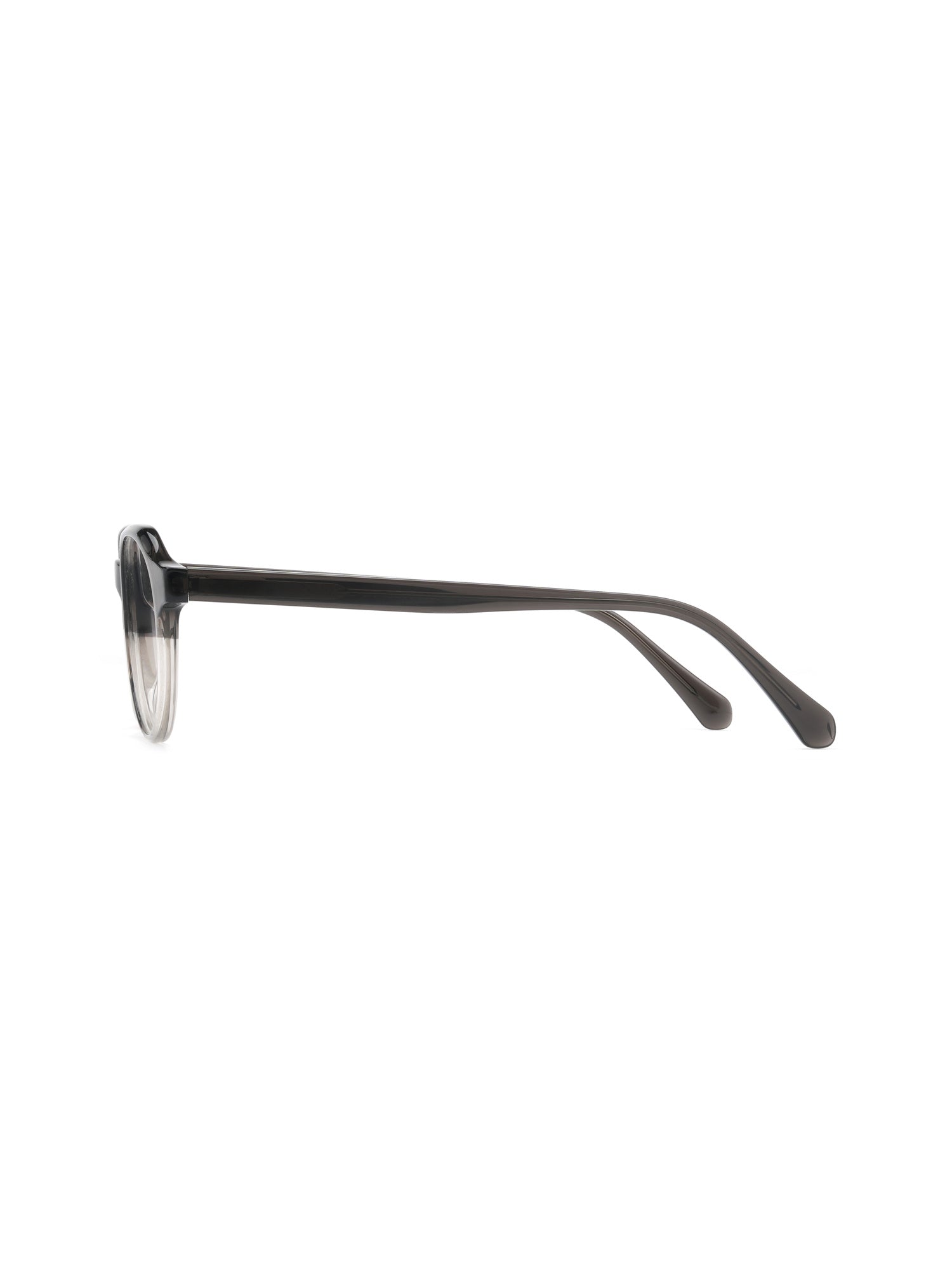 Runde Brille Zadar aus Acetat in Schwarz/Transparent, Seitenansicht