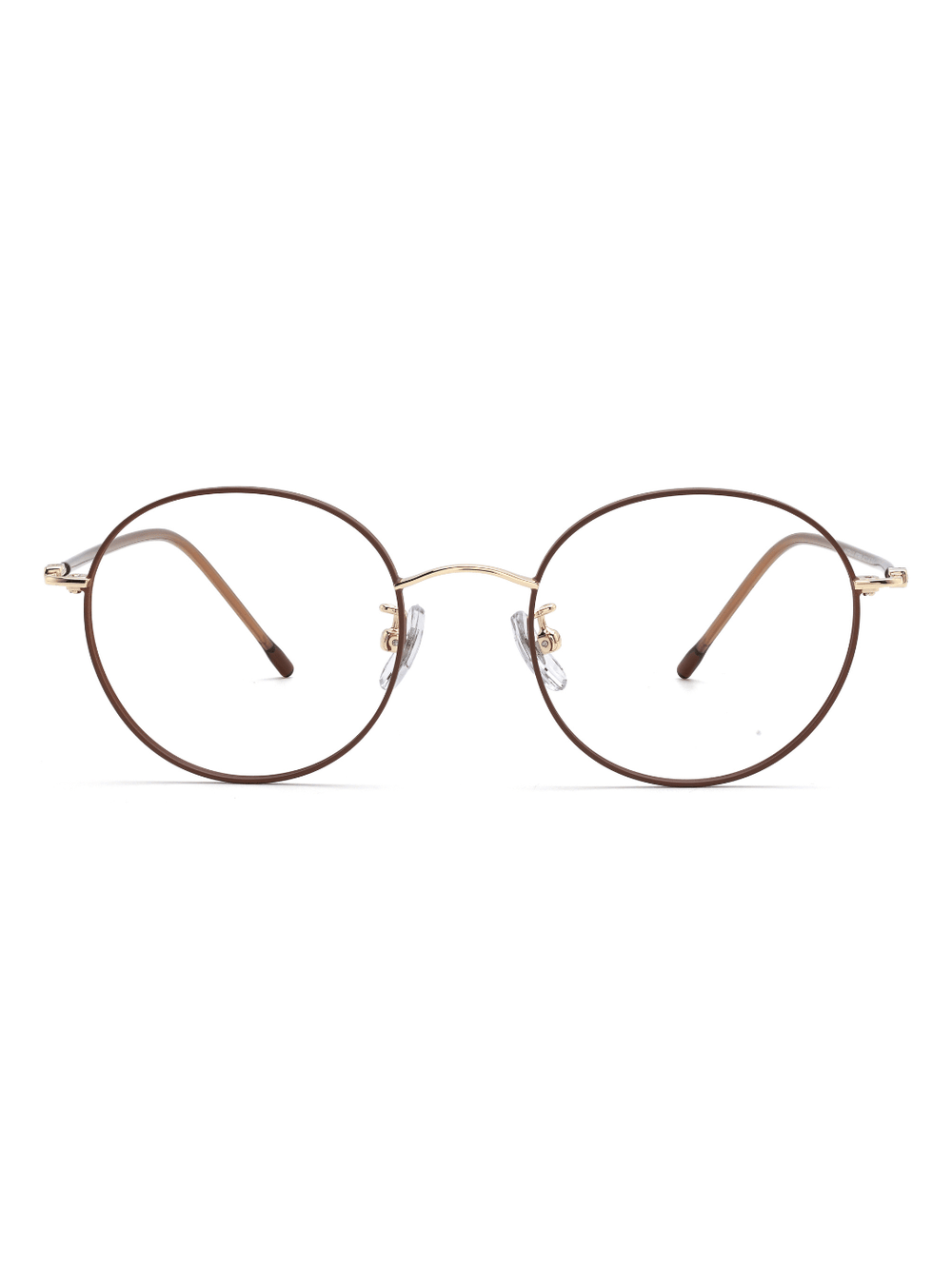 Runde Windsor Brille Aarhus aus TR90 in Braun, Frontalansicht