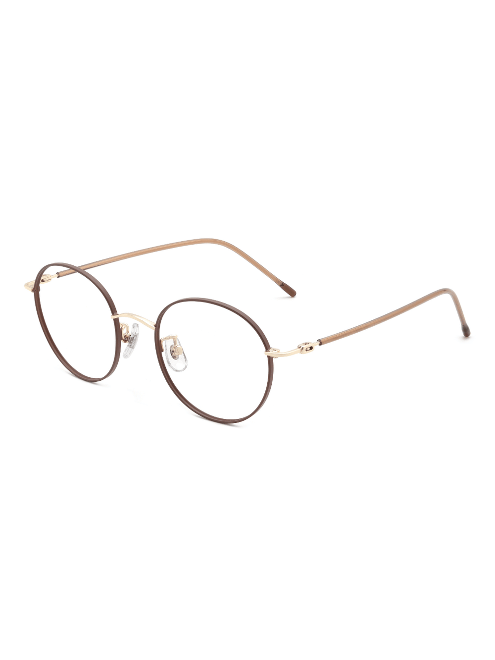 Runde Windsor Brille Aarhus aus TR90 in Braun, Schrägansicht (45 Grad)
