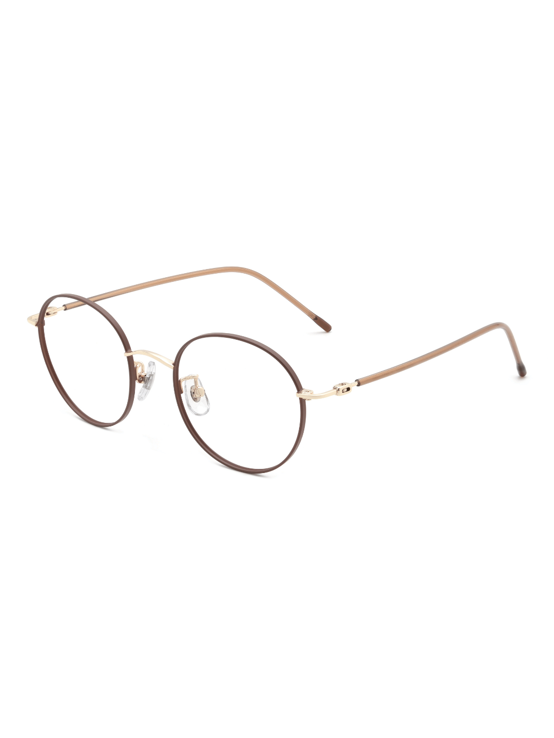 Runde Windsor Brille Aarhus aus TR90 in Braun, Schrägansicht (45 Grad)