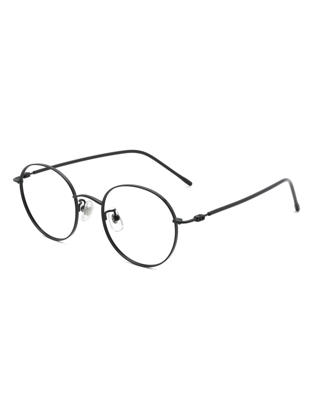 Runde Windsor Brille Aarhus aus TR90 in Schwarz, Schrägansicht (45 Grad)