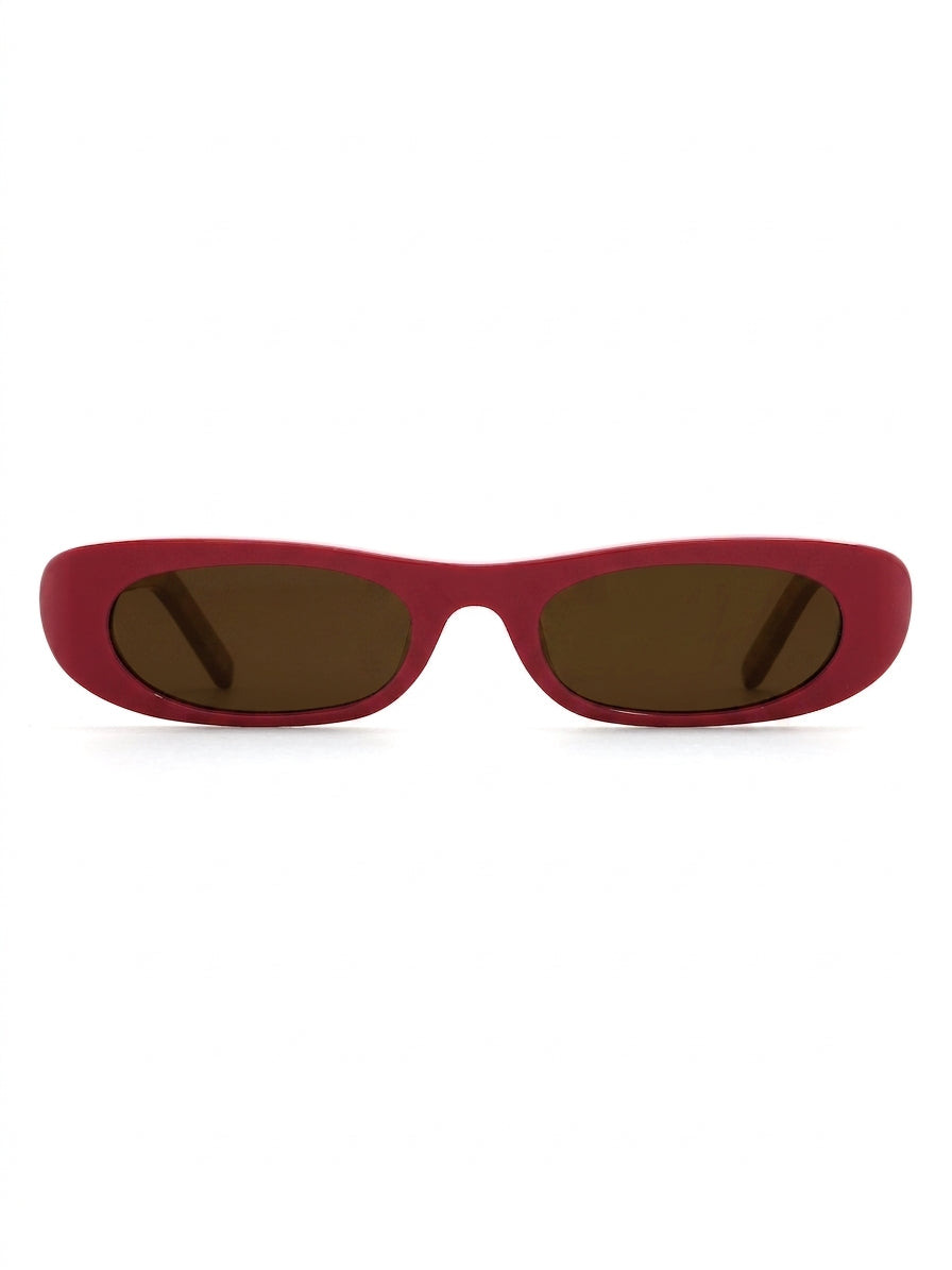Santorini Sonnenbrille Crimson Red mit brauner Tönung
