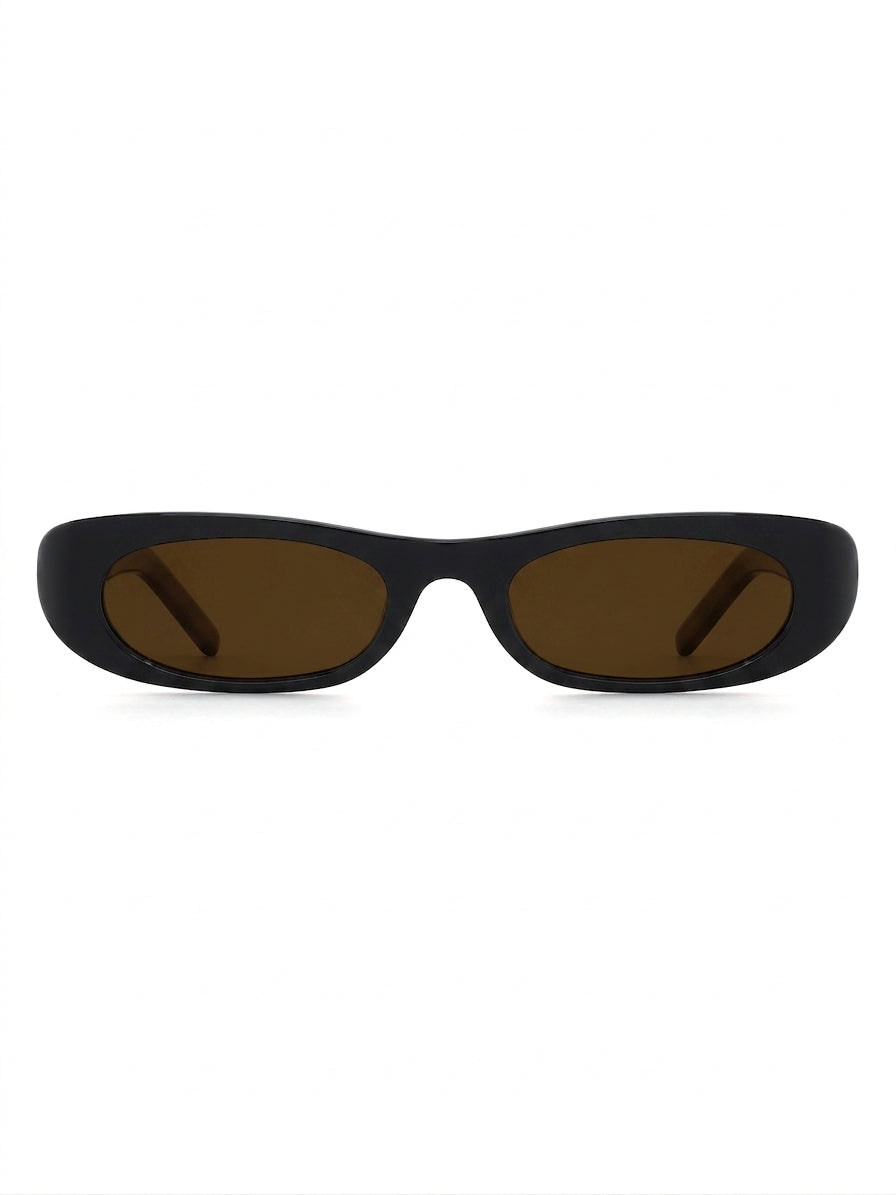 Santorini Sonnenbrille Midnight Black mit brauner Tönung