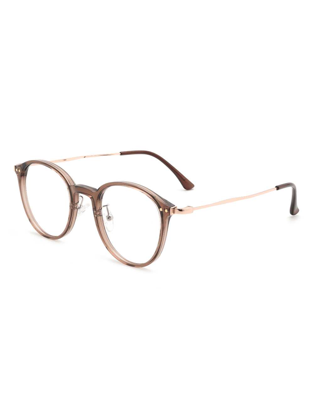 Soft Cat Eye Brille Nice aus TR90 in Taupe, Schrägansicht (45 Grad)