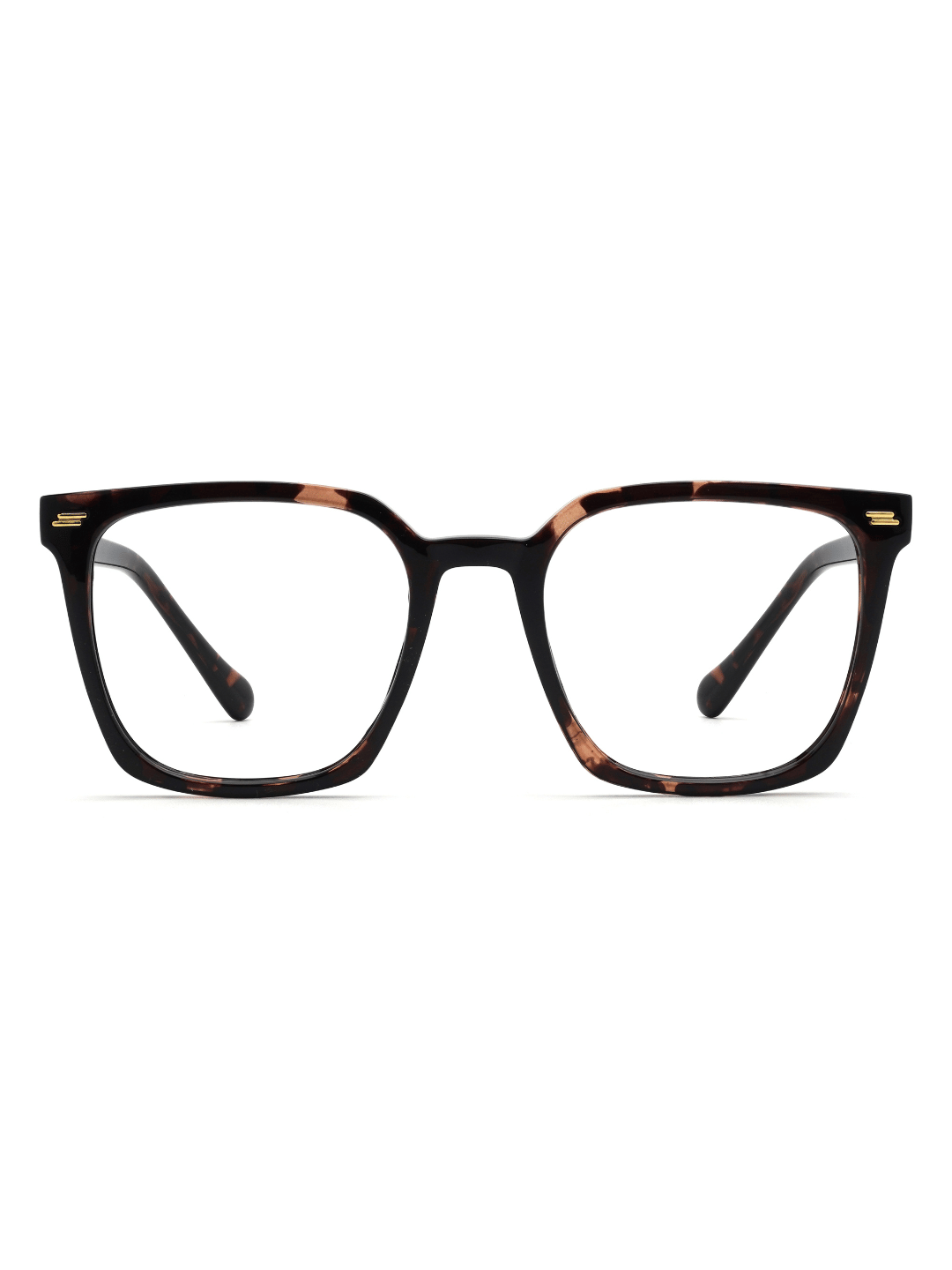 Square Brille Lucerne aus TR90 und Metall in Havana, Frontalansicht