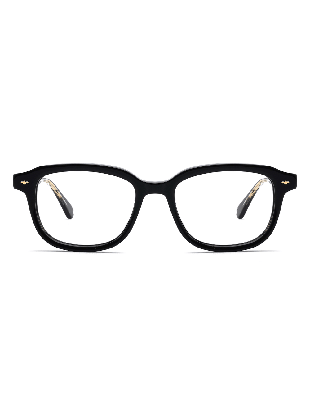 Square Brille Palermo aus Acetat in Schwarz, Frontalansicht