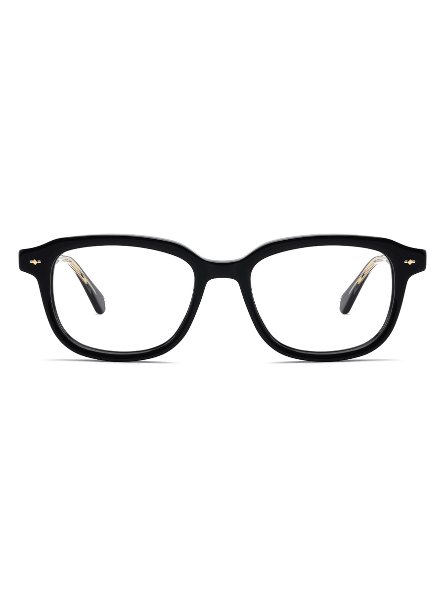 Square Brille Palermo aus Acetat in Schwarz, Frontalansicht