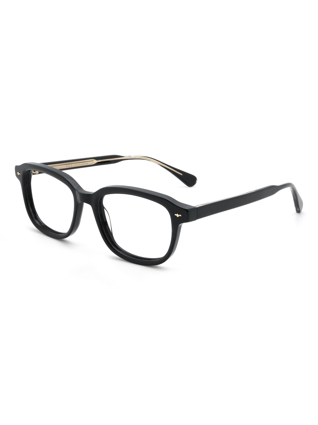 Square Brille Palermo aus Acetat in Schwarz, Schrägansicht (45 Grad)