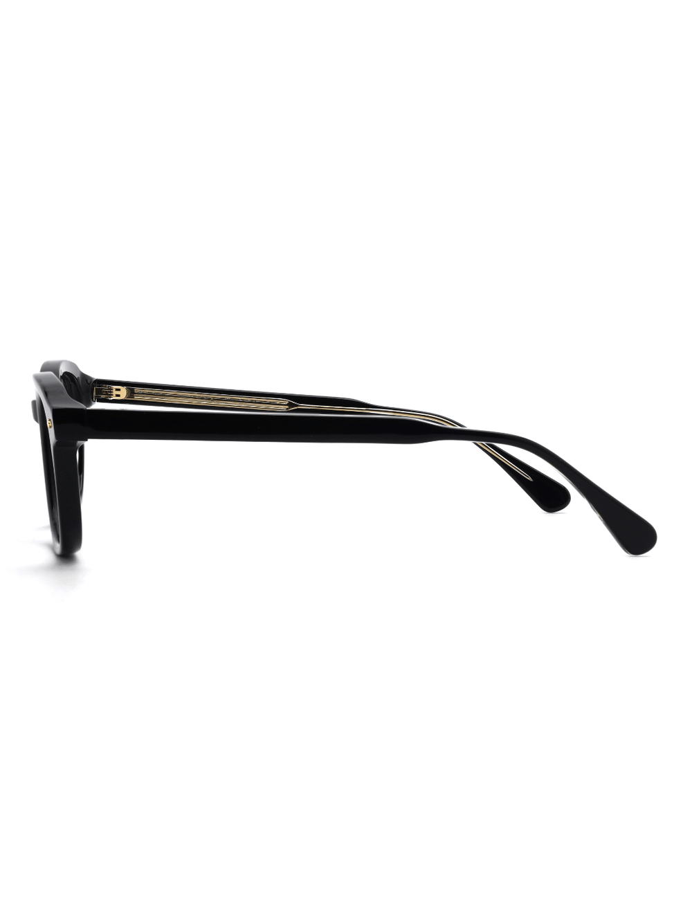 Square Brille Palermo aus Acetat in Schwarz, Seitenansicht