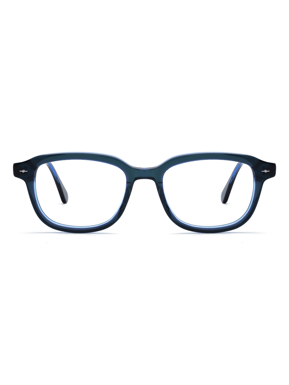 Square Brille Palermo aus Acetat in Transparent Blau, Frontalansicht