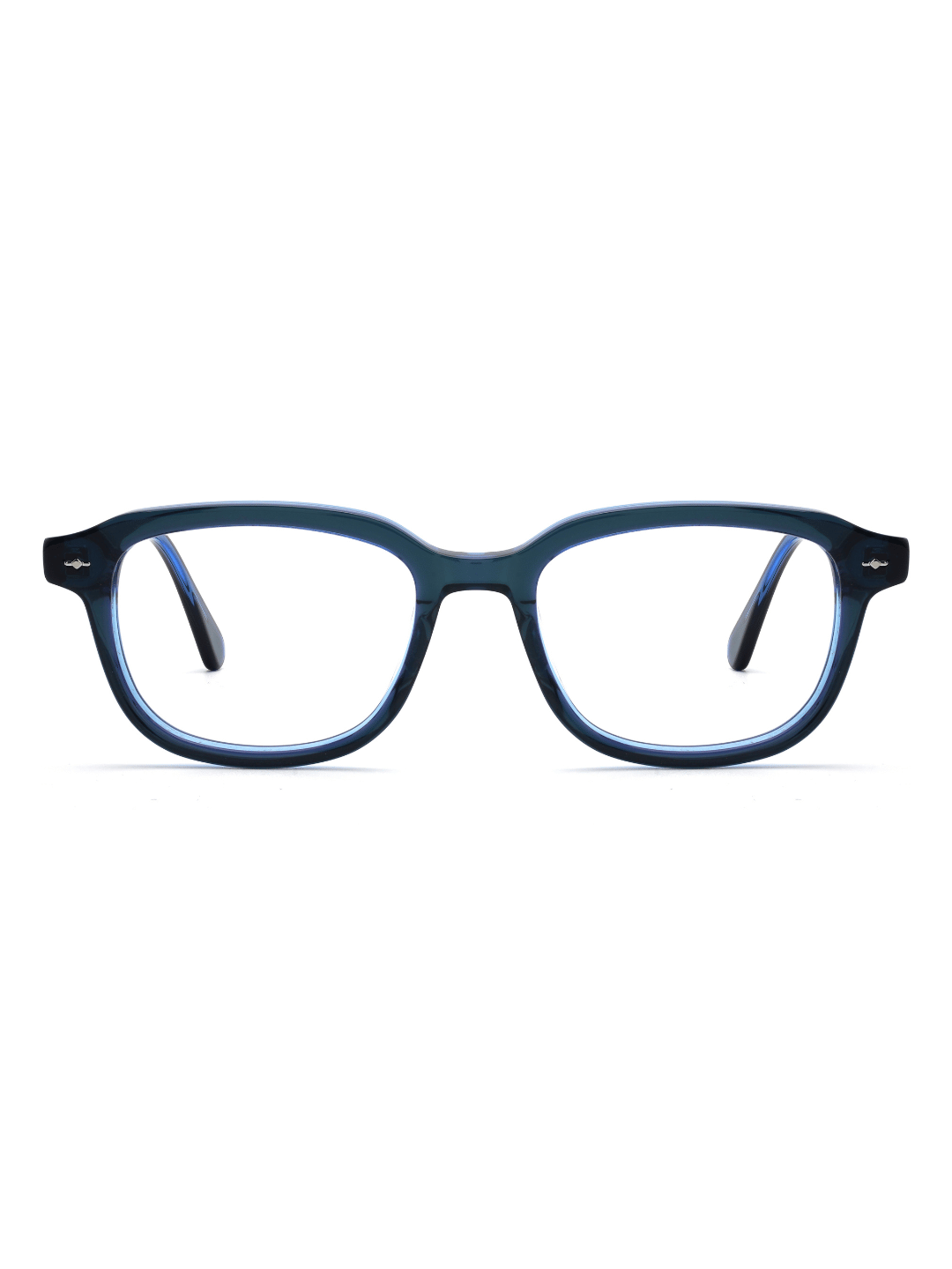 Square Brille Palermo aus Acetat in Transparent Blau, Frontalansicht