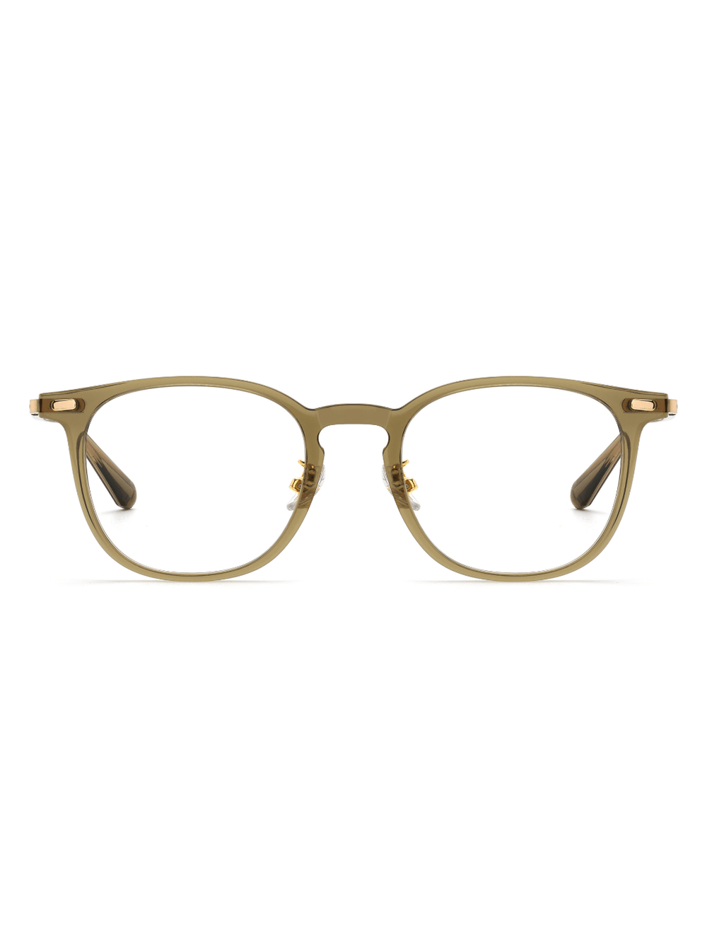 Square Brille Torino aus Titanium und TR90 in Dunkelgrün, Frontalansicht