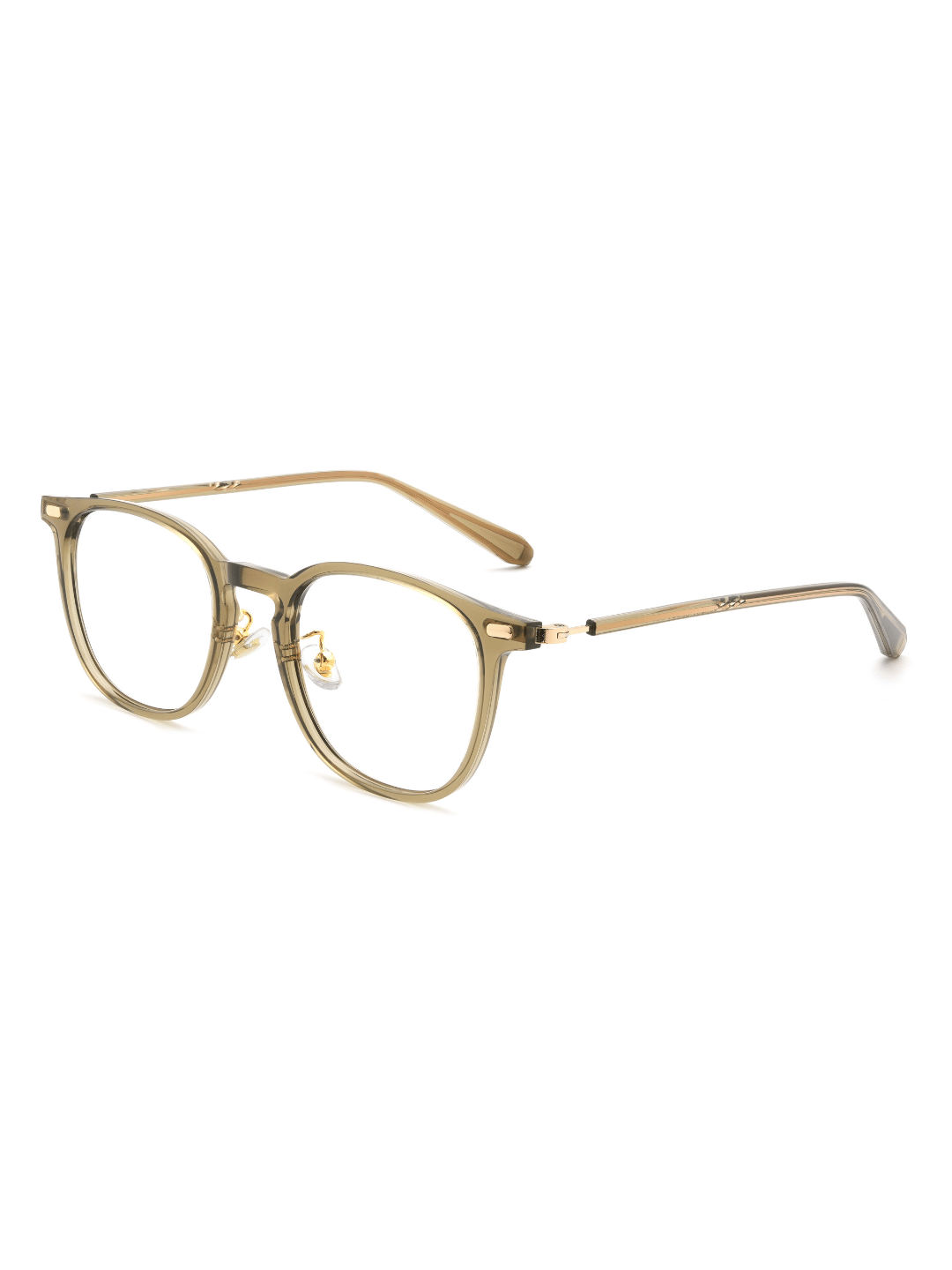 Square Brille Torino aus Titanium und TR90 in Dunkelgrün, Schrägansicht (45 Grad)